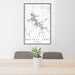 24x36 Nottely Lake Georgia Map Print Portrait Orientation in Classic Style Behind 2 Chairs Table and Potted Plant