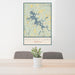 24x36 Nottely Lake Georgia Map Print Portrait Orientation in Woodblock Style Behind 2 Chairs Table and Potted Plant