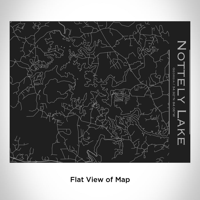 Rendered View of Nottely Lake Georgia Map Engraving on 20oz Stainless Steel Insulated Bottle with Bamboo Top in Black