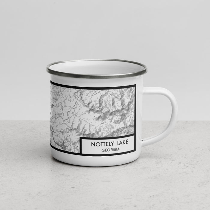 Right View Custom Nottely Lake Georgia Map Enamel Mug in Classic