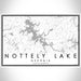 Nottely Lake Georgia Map Print Landscape Orientation in Classic Style With Shaded Background