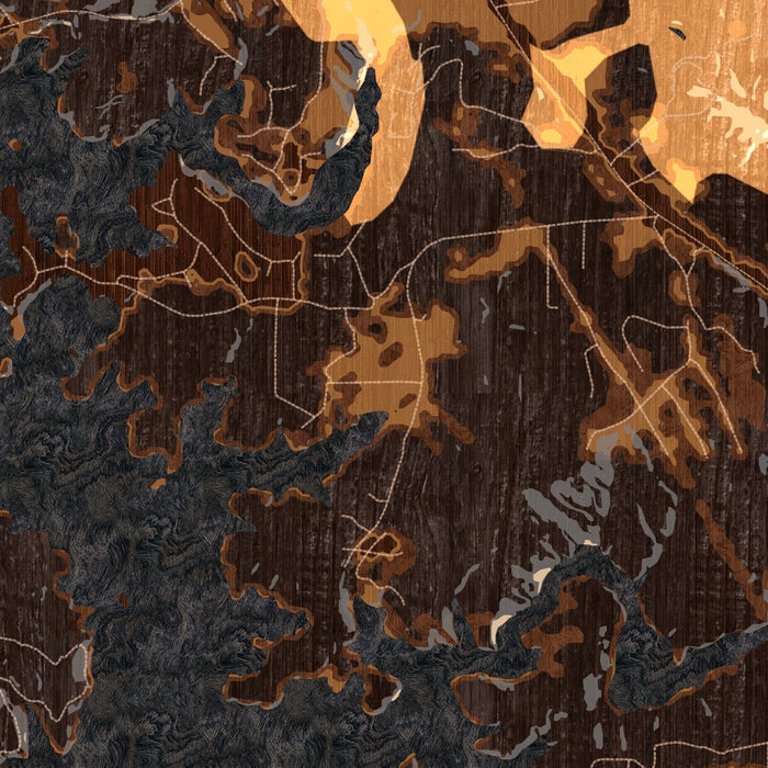 Nottely Lake Georgia Map Print in Ember Style Zoomed In Close Up Showing Details
