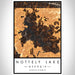Nottely Lake Georgia Map Print Portrait Orientation in Ember Style With Shaded Background