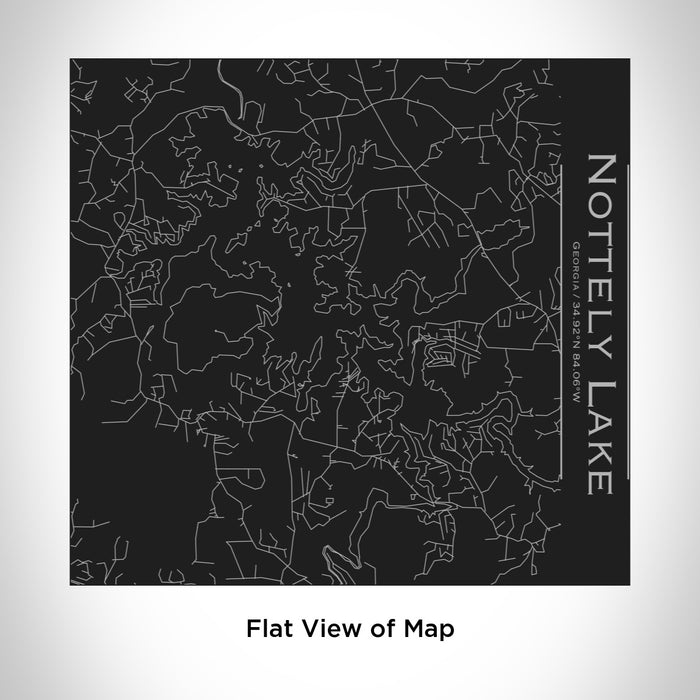 Rendered View of Nottely Lake Georgia Map Engraving on 17oz Stainless Steel Insulated Tumbler in Black