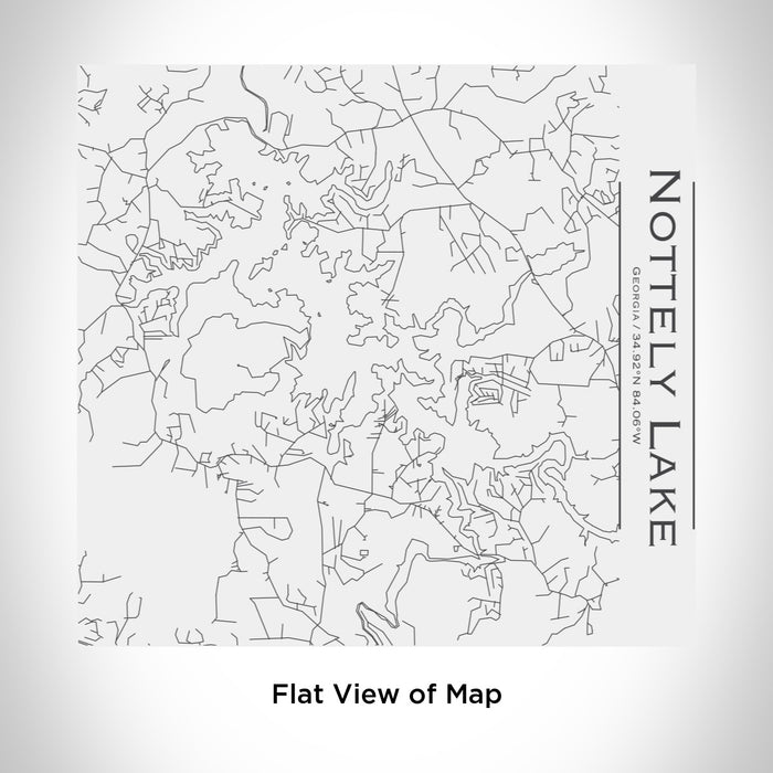 Rendered View of Nottely Lake Georgia Map Engraving on 17oz Stainless Steel Insulated Tumbler in White