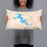 Person holding 20x12 Custom Nottely Lake Georgia Map Throw Pillow in Watercolor