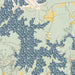Nottely Lake Georgia Map Print in Woodblock Style Zoomed In Close Up Showing Details