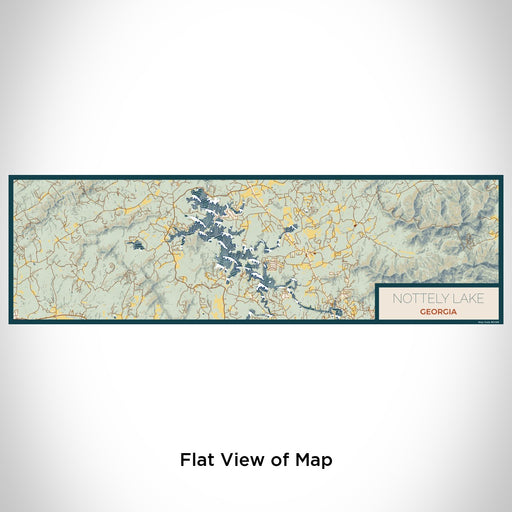 Flat View of Map Custom Nottely Lake Georgia Map Enamel Mug in Woodblock