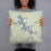 Person holding 18x18 Custom Nottely Lake Georgia Map Throw Pillow in Woodblock