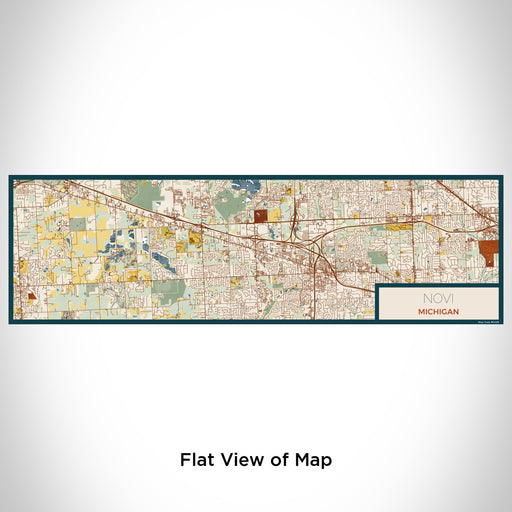 Flat View of Map Custom Novi Michigan Map Enamel Mug in Woodblock