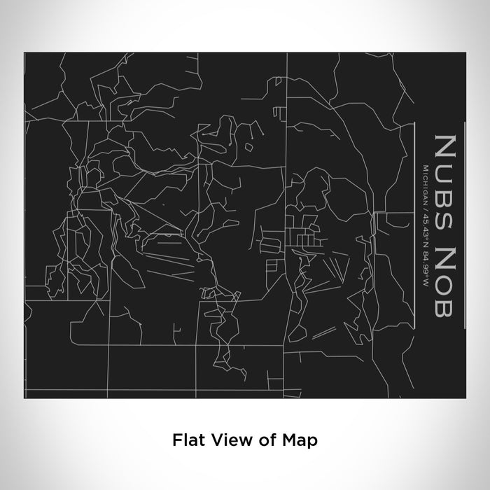 Rendered View of Nubs Nob Michigan Map Engraving on 20oz Stainless Steel Insulated Bottle with Bamboo Top in Black