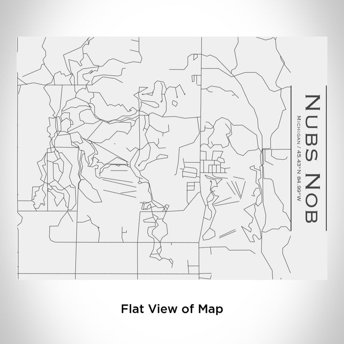 Rendered View of Nubs Nob Michigan Map Engraving on 20oz Stainless Steel Insulated Bottle with Bamboo Top in White