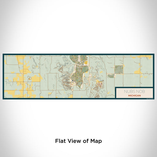 Flat View of Map Custom Nubs Nob Michigan Map Enamel Mug in Woodblock