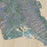 O‘ahu Hawaii Map Print in Afternoon Style Zoomed In Close Up Showing Details