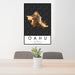 24x36 Oahu Hawaii Map Print Portrait Orientation in Ember Style Behind 2 Chairs Table and Potted Plant