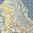 Oahu Hawaii Map Print in Woodblock Style Zoomed In Close Up Showing Details