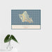 16x24 Oahu Hawaii Map Print Landscape Orientation in Woodblock Style With Tropical Plant Leaves in Water