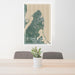 24x36 OAK BLUFFS Massachusetts Map Print Portrait Orientation in Afternoon Style Behind 2 Chairs Table and Potted Plant