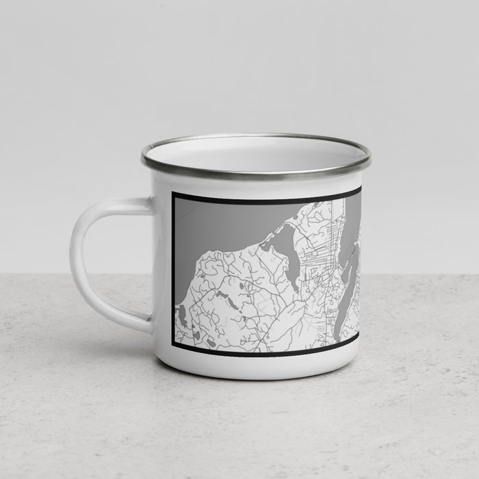 Left View Custom Oak Bluffs Massachusetts Map Enamel Mug in Classic