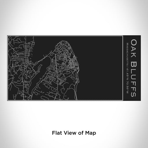 Rendered View of Oak Bluffs Massachusetts Map Engraving on 17oz Stainless Steel Insulated Cola Bottle in Black