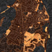 Oak Bluffs Massachusetts Map Print in Ember Style Zoomed In Close Up Showing Details