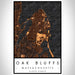 Oak Bluffs Massachusetts Map Print Portrait Orientation in Ember Style With Shaded Background