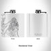 Rendered View of Oak Bluffs Massachusetts Map Engraving on 6oz Stainless Steel Flask in White