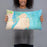 Person holding 20x12 Custom Oak Bluffs Massachusetts Map Throw Pillow in Watercolor