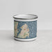 Front View Custom Oak Bluffs Massachusetts Map Enamel Mug in Woodblock