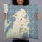Person holding 22x22 Custom Oak Bluffs Massachusetts Map Throw Pillow in Woodblock