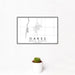 12x18 Oakes North Dakota Map Print Landscape Orientation in Classic Style With Small Cactus Plant in White Planter