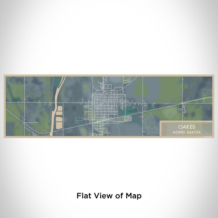 Flat View of Map Custom Oakes North Dakota Map Enamel Mug in Afternoon