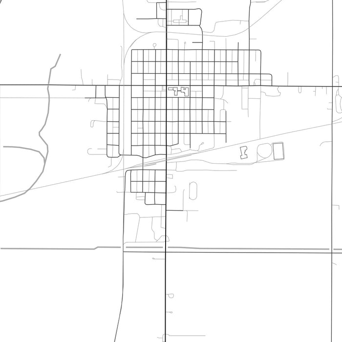 Oakes North Dakota Map Print in Classic Style Zoomed In Close Up Showing Details