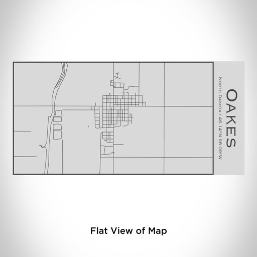 Rendered View of Oakes North Dakota Map Engraving on 17oz Stainless Steel Insulated Cola Bottle