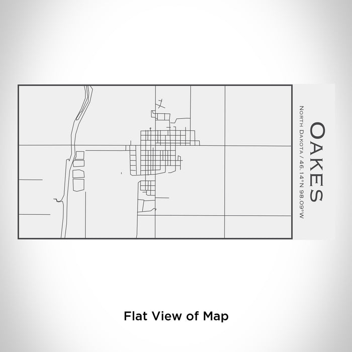 Rendered View of Oakes North Dakota Map Engraving on 17oz Stainless Steel Insulated Cola Bottle in White
