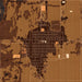 Oakes North Dakota Map Print in Ember Style Zoomed In Close Up Showing Details