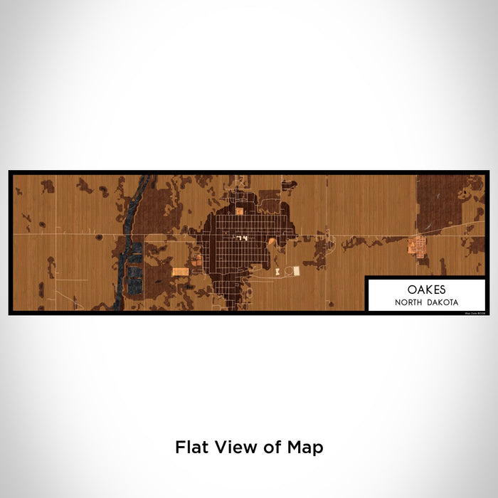 Flat View of Map Custom Oakes North Dakota Map Enamel Mug in Ember