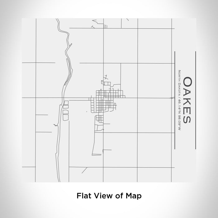 Rendered View of Oakes North Dakota Map Engraving on 17oz Stainless Steel Insulated Tumbler in White