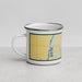 Left View Custom Oakes North Dakota Map Enamel Mug in Woodblock