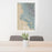 24x36 Oakland California Map Print Portrait Orientation in Afternoon Style Behind 2 Chairs Table and Potted Plant