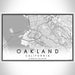 Oakland California Map Print Landscape Orientation in Classic Style With Shaded Background
