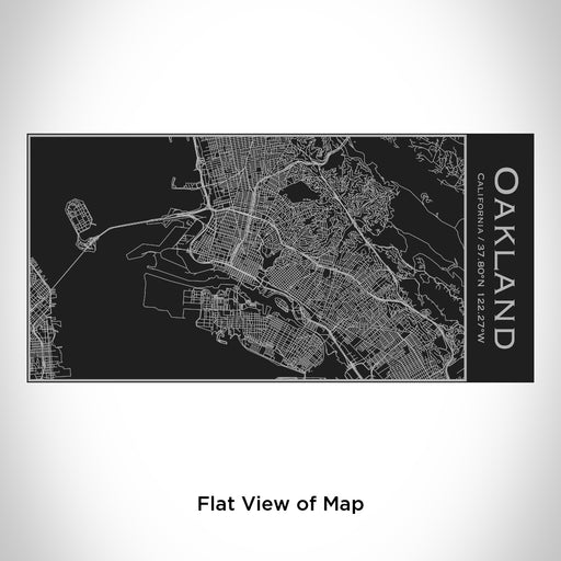 Rendered View of Oakland California Map Engraving on 17oz Stainless Steel Insulated Cola Bottle in Black