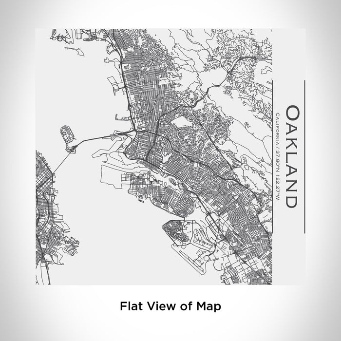 Rendered View of Oakland California Map Engraving on 17oz Stainless Steel Insulated Tumbler in White