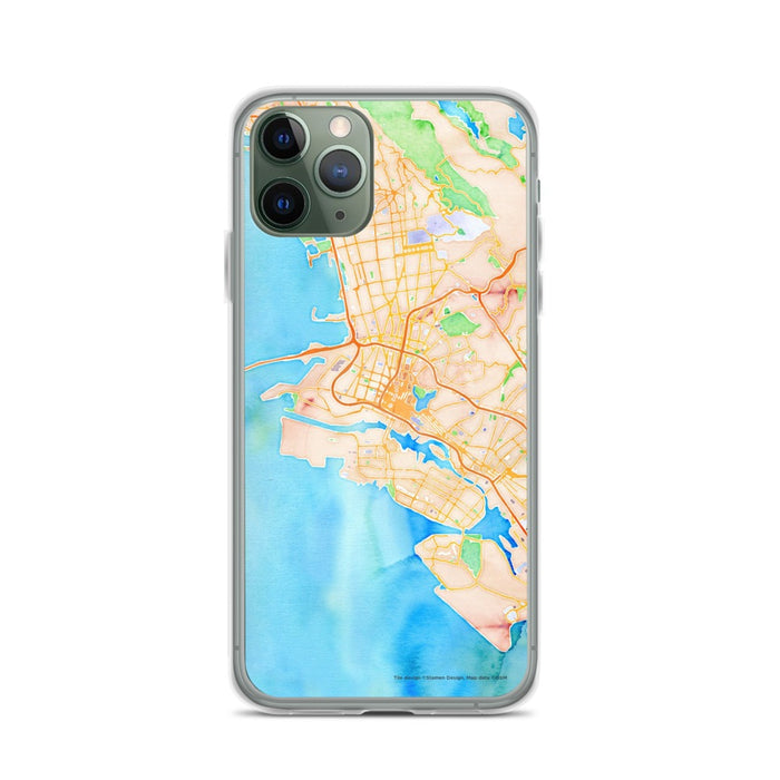 Custom Oakland California Map Phone Case in Watercolor