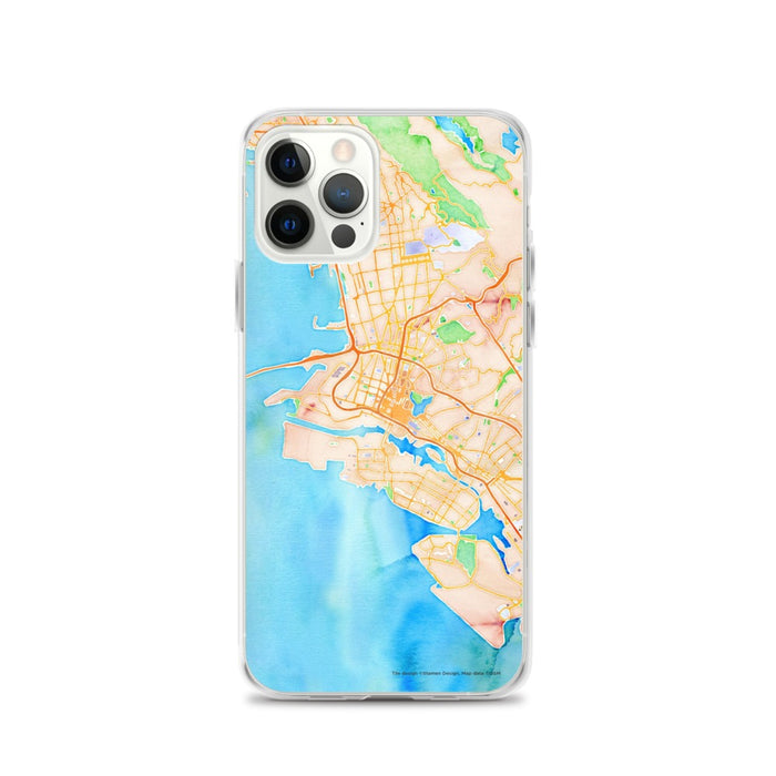 Custom Oakland California Map iPhone 12 Pro Phone Case in Watercolor