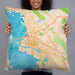 Person holding 22x22 Custom Oakland California Map Throw Pillow in Watercolor