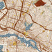 Oakland California Map Print in Woodblock Style Zoomed In Close Up Showing Details