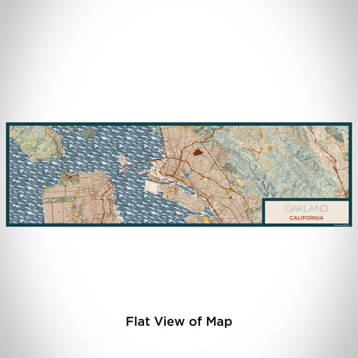 Flat View of Map Custom Oakland California Map Enamel Mug in Woodblock