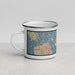 Left View Custom Oakland California Map Enamel Mug in Woodblock