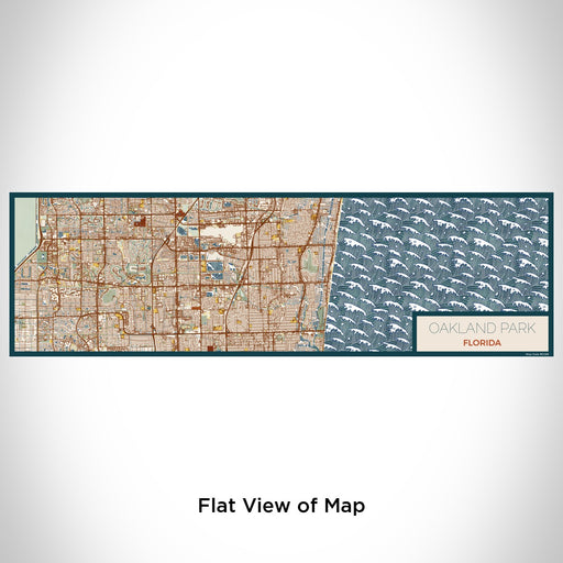 Flat View of Map Custom Oakland Park Florida Map Enamel Mug in Woodblock
